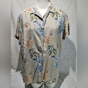 Liz Claiborne Floral Button Top